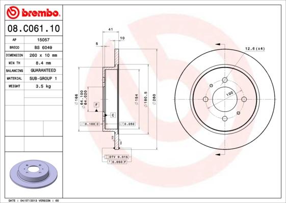 Breco BS 6049 - Тормозной диск avtokuzovplus.com.ua