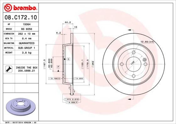 Breco BS 6056 - Гальмівний диск autocars.com.ua