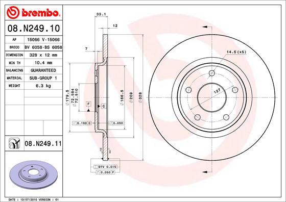 Breco BS 6058 - Гальмівний диск autocars.com.ua