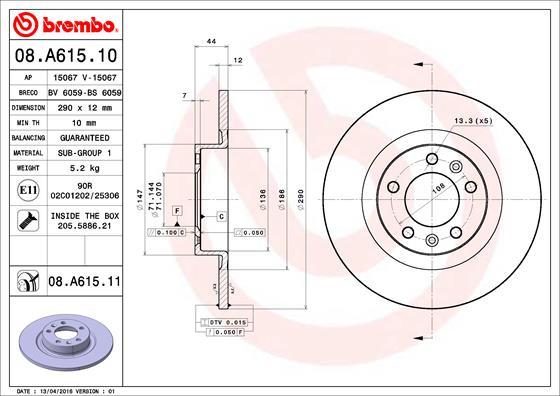 Breco BS 6059 - Тормозной диск avtokuzovplus.com.ua