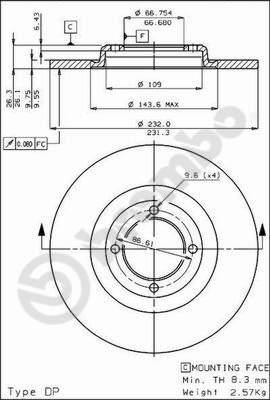 Breco BS 7047 - Тормозной диск avtokuzovplus.com.ua