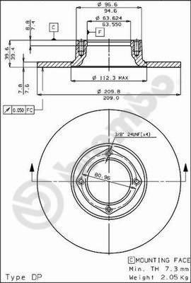 Breco BS 7052 - Тормозной диск avtokuzovplus.com.ua