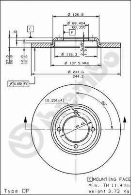 Breco BS 7061 - Гальмівний диск autocars.com.ua