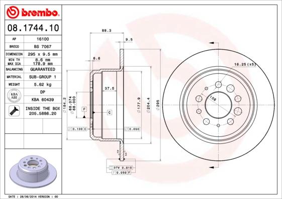 Breco BS 7067 - Тормозной диск avtokuzovplus.com.ua