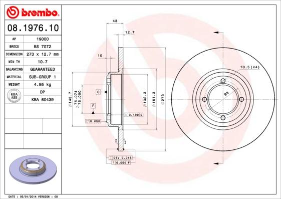 Breco BS 7072 - Гальмівний диск autocars.com.ua