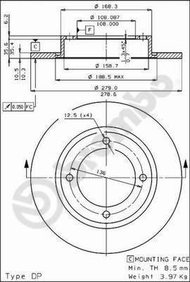 Breco BS 7080 - Гальмівний диск autocars.com.ua