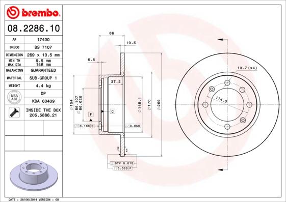 Breco BS 7107 - Гальмівний диск autocars.com.ua