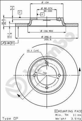 Breco BS 7118 - Тормозной диск avtokuzovplus.com.ua