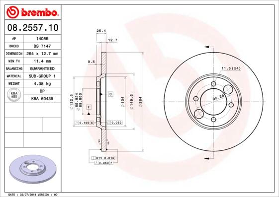 Breco BS 7147 - Тормозной диск avtokuzovplus.com.ua