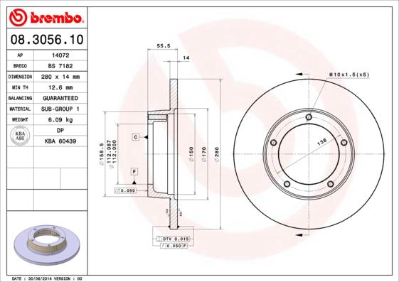 Breco BS 7182 - Тормозной диск avtokuzovplus.com.ua