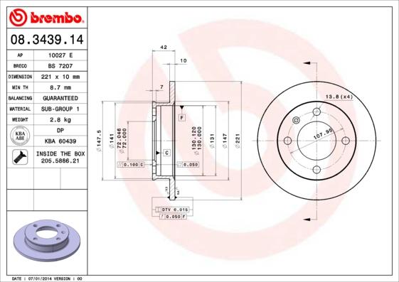 Breco BS 7207 - Гальмівний диск autocars.com.ua