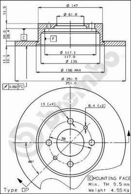 Breco BS 7210 - Гальмівний диск autocars.com.ua