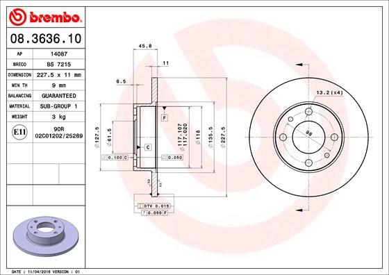 Breco BS 7215 - Тормозной диск avtokuzovplus.com.ua