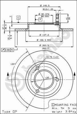 Breco BS 7239 - Гальмівний диск autocars.com.ua