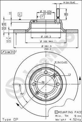 Breco BS 7248 - Тормозной диск avtokuzovplus.com.ua