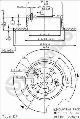 Breco BS 7250 - Гальмівний диск autocars.com.ua