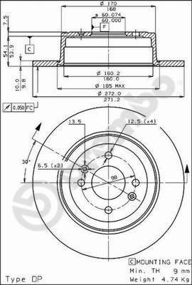 Breco BS 7259 - Тормозной диск avtokuzovplus.com.ua