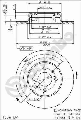 Breco BS 7262 - Гальмівний диск autocars.com.ua