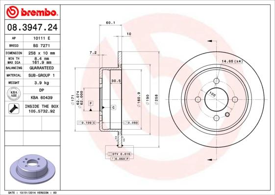 Breco BS 7271 - Тормозной диск avtokuzovplus.com.ua