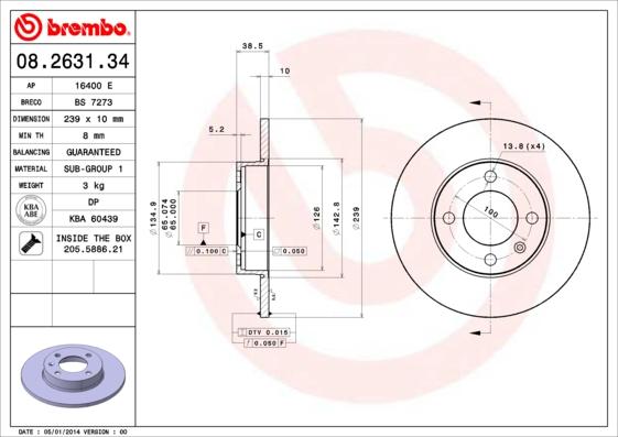 Breco BS 7273 - Тормозной диск avtokuzovplus.com.ua