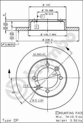 Breco BS 7277 - Гальмівний диск autocars.com.ua