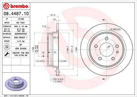 Breco BS 7281 - Тормозной диск autodnr.net