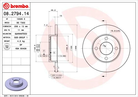 Breco BS 7302 - Гальмівний диск autocars.com.ua