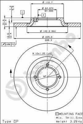 Breco BS 7303 - Тормозной диск avtokuzovplus.com.ua