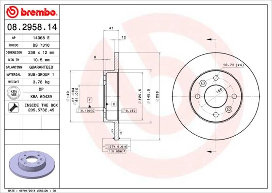 Breco BS 7310 - Тормозной диск autodnr.net