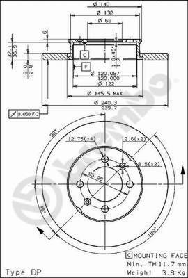 Breco BS 7340 - Тормозной диск avtokuzovplus.com.ua