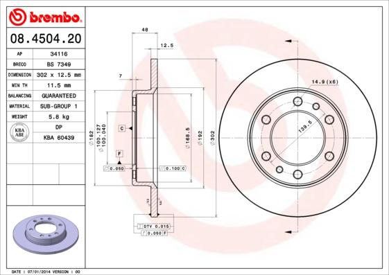 Breco BS 7349 - Гальмівний диск autocars.com.ua