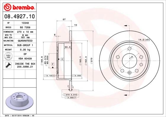 Breco BS 7359 - Гальмівний диск autocars.com.ua