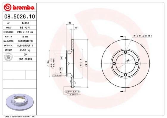 Breco BS 7371 - Тормозной диск avtokuzovplus.com.ua