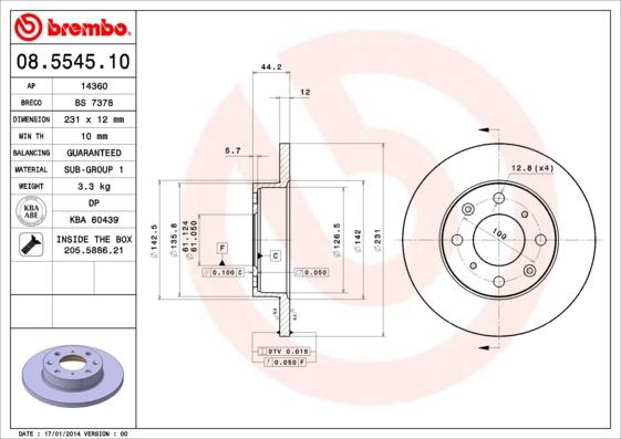 Breco BS 7378 - Тормозной диск avtokuzovplus.com.ua