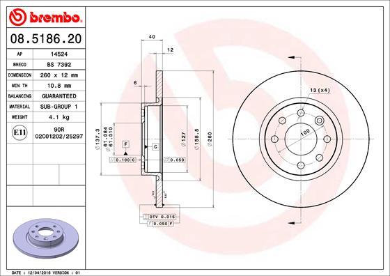 Breco BS 7392 - Тормозной диск avtokuzovplus.com.ua