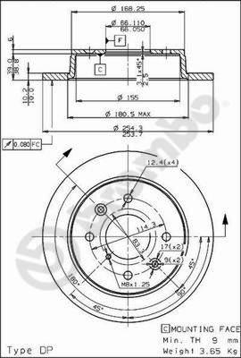Breco BS 7396 - Гальмівний диск autocars.com.ua