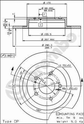 Breco BS 7403 - Тормозной диск avtokuzovplus.com.ua