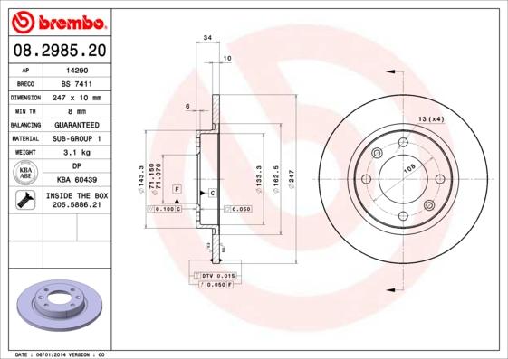 Breco BS 7411 - Гальмівний диск autocars.com.ua