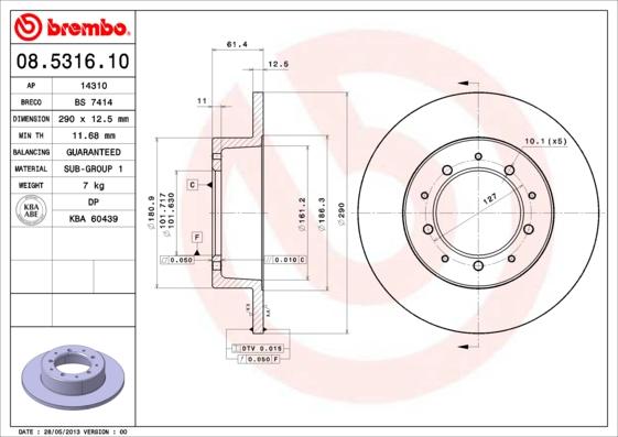 Breco BS 7414 - Гальмівний диск autocars.com.ua