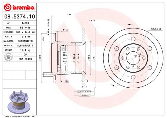 Breco BS 7415 - Гальмівний диск autocars.com.ua