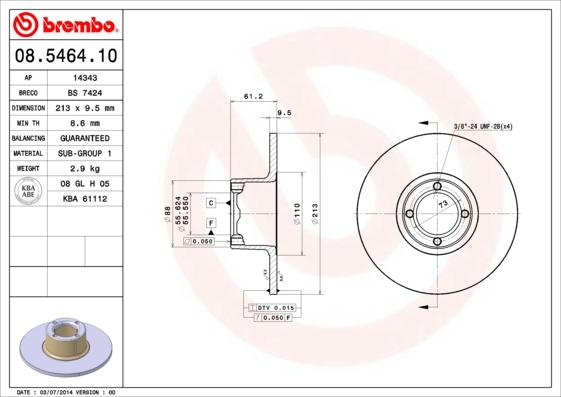 Breco BS 7424 - Тормозной диск avtokuzovplus.com.ua