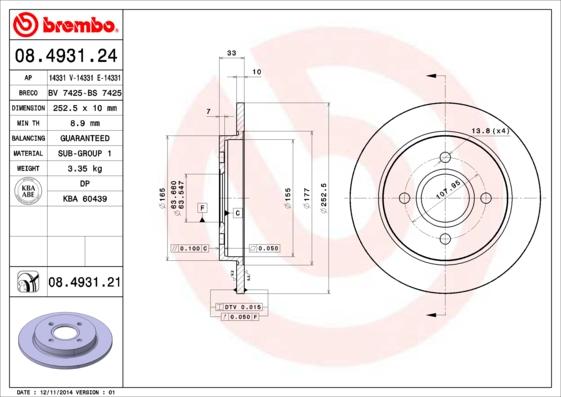 Breco BS 7425 - Тормозной диск avtokuzovplus.com.ua