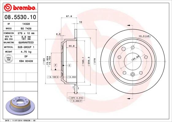 Breco BS 7429 - Гальмівний диск autocars.com.ua