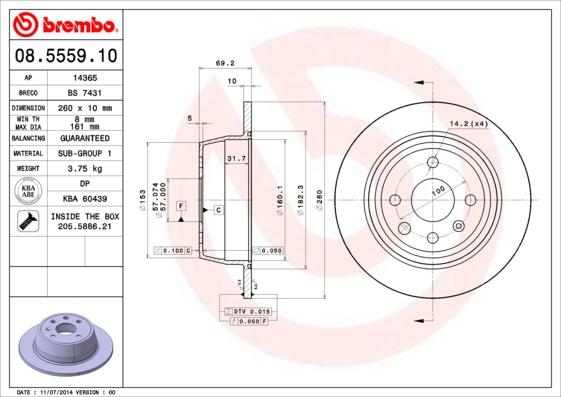 Breco BS 7431 - Тормозной диск avtokuzovplus.com.ua