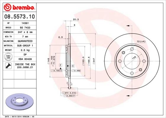 Breco BS 7433 - Тормозной диск avtokuzovplus.com.ua