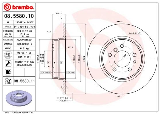 Breco BS 7434 - Тормозной диск avtokuzovplus.com.ua