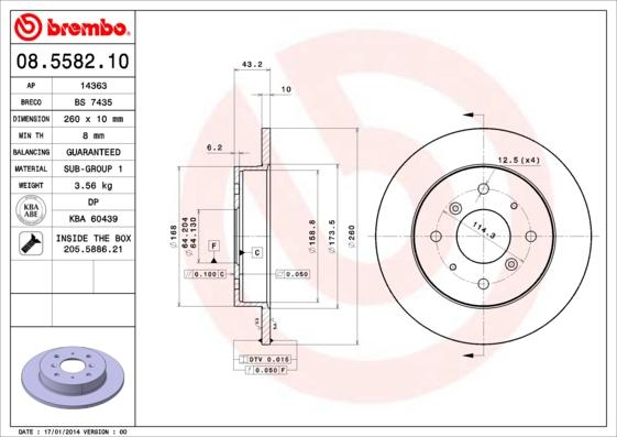 Breco BS 7435 - Гальмівний диск autocars.com.ua