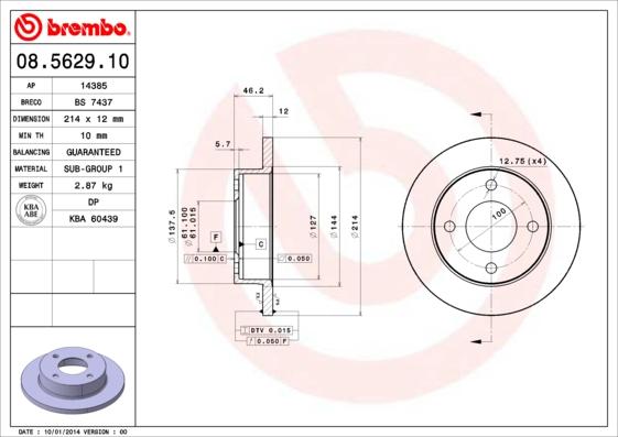 Breco BS 7437 - Тормозной диск avtokuzovplus.com.ua