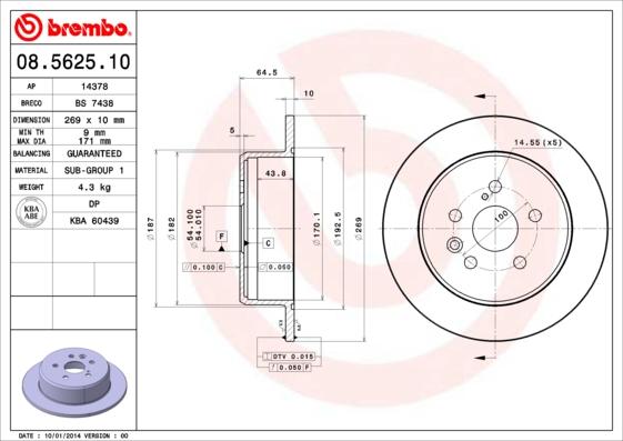 Breco BS 7438 - Тормозной диск avtokuzovplus.com.ua