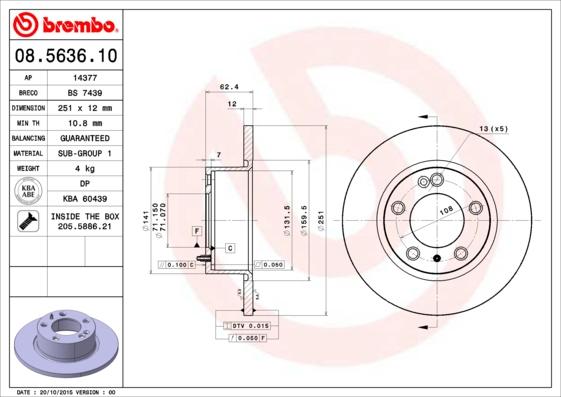 Breco BS 7439 - Тормозной диск avtokuzovplus.com.ua